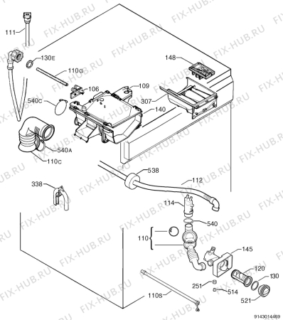 Взрыв-схема стиральной машины Zanussi FA825E - Схема узла Hydraulic System 272